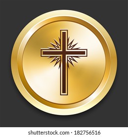 Cross Icons on Gold Button Collection