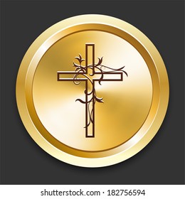 Cross Icons on Gold Button Collection
