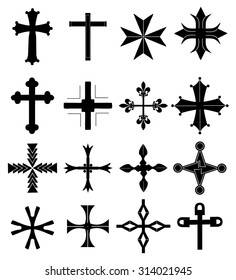 Cross icons set