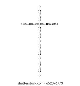 Cross icons set. Decorated crosses signs or symbols. Illustration