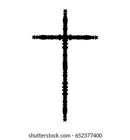 Cross icons set. Decorated crosses signs or symbols. Illustration