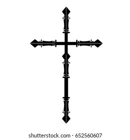 Cross icons set. Decorated crosses signs or symbols. Illustration