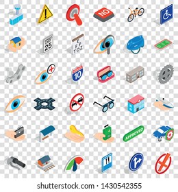 Cross icons set. Isometric style of 36 cross vector icons for web for any design
