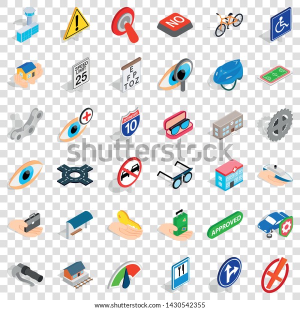 Cross icons set. Isometric style of 36 cross\
vector icons for web for any\
design