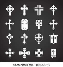 Cross icons set on background for graphic and web design. Creative illustration concept symbol for web or mobile app.