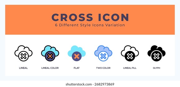 Cross icons set of simple vector illustration.