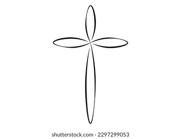 cross infinite design isolated on white background for logo ion. vector illustration.