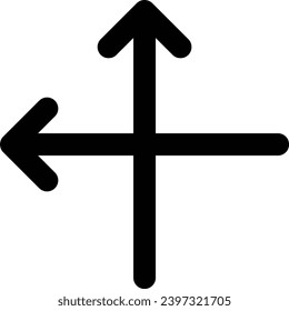 Cross intersect single vector line icon
