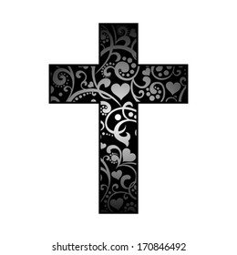 Cross isolated on White background. Christian Symbol. Vector illustration 