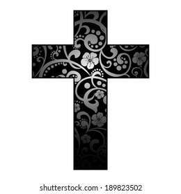 Cross isolated on White background. Christian Symbol. Vector illustration 