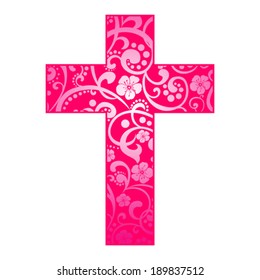 Cross isolated on White background. Christian Symbol. Vector illustration 