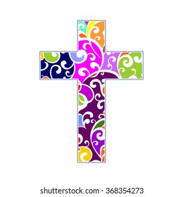 Cross isolated on White background. Christian Symbol. Vector illustration 