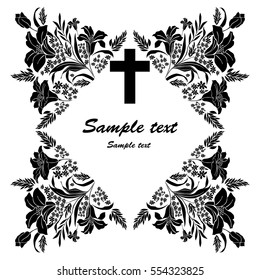 Cross isolated on White background. Christian Symbol. Decorative design element. Vector illustration