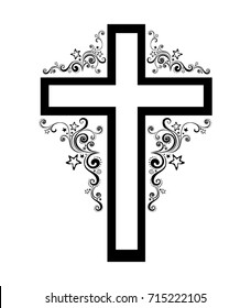 Cross isolated on White background. Christian Symbol. Vector illustration