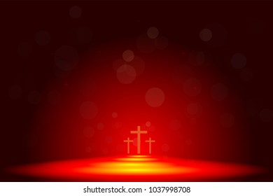 The Cross of Jesus Christ With the use of fire techniques.