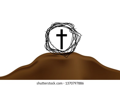 The Cross of Jesus Christ with white background, Vector.
