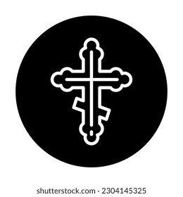 Cross jesus line color icon. Isolated vector element. Outline pictogram for web page, mobile app, promo