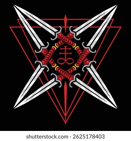 cross knife gothic design art. design illustration 