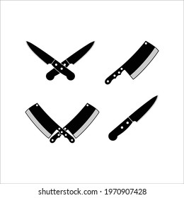 cross knife vector graphic. icon for restaurant logo