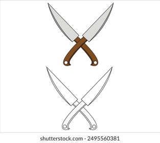 cross knifes vector illustration design