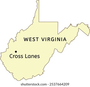 Cross Lanes census-designated place location on West Virginia state map