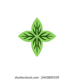 cross leaf medical plant logo vector illustration template design