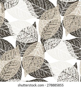 The cross from the leaves of the foliation pattern, seamless vector background.