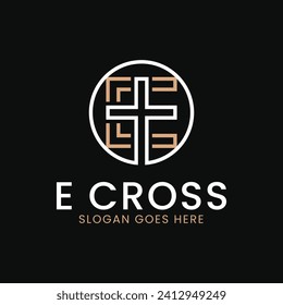Cross letter E logo vector. Simple and modern. Suitable for religious businesses, churches, religious communities or logo related businesses.