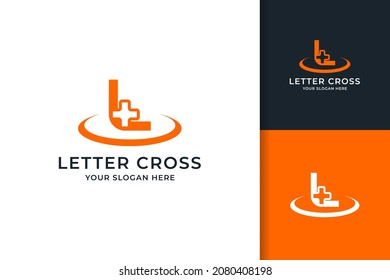 cross letter L logo for business medical hospital care wellness