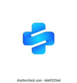 Cross Letter S Initial Logo Template