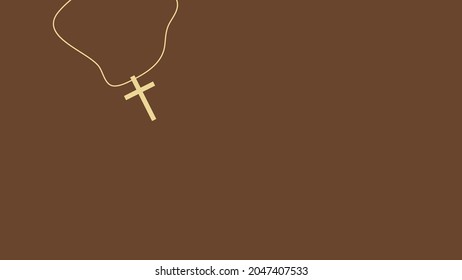 The cross lies on the table