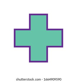 cross line and fill style icon design of Medical care health emergency aid exam clinic and patient theme Vector illustration