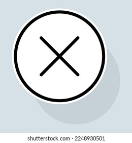 Das Symbol in der Linie überqueren. Zwischenablage mit Auswahlfeld, Bewertung., Zwischenablage mit Daumen nach oben, wie, anders, bewerten Sie den Service. Feedback-Konzept. Vektoraufkleber-Zeilensymbol auf weißem Hintergrund