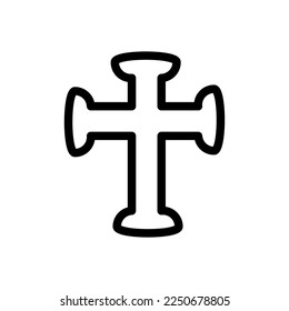 Icono de línea cruzada aislado en fondo blanco. Icono delgado plano negro sobre el estilo de contorno moderno. Símbolo lineal y trazo editable. Ilustración vectorial de trazo simple y píxel perfecto