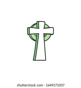 Cross line style icon design, Saint patricks day ireland celebration fortune irish natural and lucky theme Vector illustration