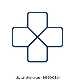 Cross line style icon design of Medical care health emergency aid exam clinic and patient theme Vector illustration
