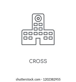 Cross linear icon. Cross concept stroke symbol design. Thin graphic elements vector illustration, outline pattern on a white background, eps 10.