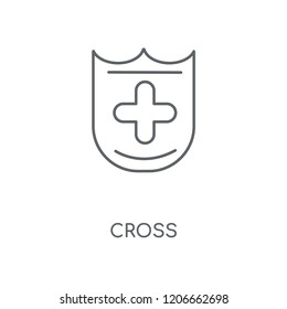 Cross linear icon. Cross concept stroke symbol design. Thin graphic elements vector illustration, outline pattern on a white background, eps 10.