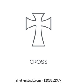 Cross linear icon. Cross concept stroke symbol design. Thin graphic elements vector illustration, outline pattern on a white background, eps 10.