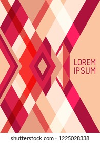 Cross lines cover page layout vector template geometric design with triangles and stripes pattern. Folklore brazilian motifs. Bauhaus pattern vector cover design. Simple stripes, triangles.