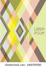 Cross lines cover page layout vector template, geometric design with triangles and stripes. Ethnic mexican motifs. Striped bauhaus pattern vector cover design. Simple stripes, triangles.