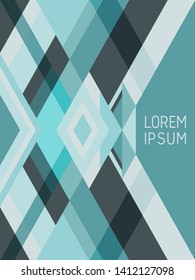 Cross lines cover page layout vector template, geometric design with triangles and stripes. Ethnic brazilian motifs. Bauhaus pattern vector cover design. Minimal stripes, triangles.