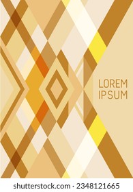 Cross lines cover page layout vector template, geometric design with triangles and stripes. Folklore brazil motifs. Striped bauhaus pattern vector cover design. Minimal stripes, triangles.