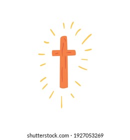 cruza con líneas estilo de forma libre diseño de iconos, cultura religiosa creencia fe religiosa buena meditación espiritual y tema tradicional Ilustración vectorial