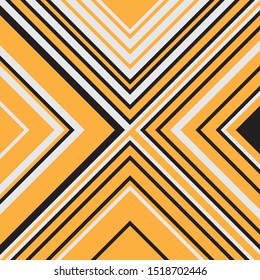 Cross Lines in Square Grid Motif Vector Template Geometric Design with Triangles and Stripes Pattern, Lozenge Ethnical Folk Motifs, Tribal Ornament Net, Lattice, Grill, Simple Repeat Design