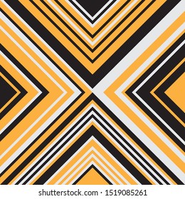 Cross Lines in Square Grid Motif Vector Template Geometric Design with Triangles and Stripes Pattern, Lozenge Ethnical Folk Motifs, Tribal Ornament Net, Lattice, Grill, Simple Repeat Design