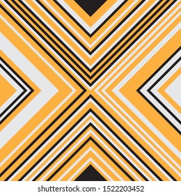 Cross Lines in Square Grid Motif Vector Template Geometric Design with Triangles and Stripes Pattern, Lozenge Ethnical Folk Motifs, Tribal Ornament Net, Lattice, Grill, Simple Repeat Design