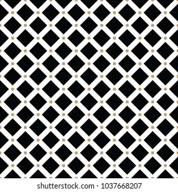 Cross lines vector pattern, background. Seamless repeatable grid, mesh pattern. Template of lattice or grillage texture. Vintage black and white tiles vector pattern or background