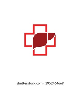 Kreuz-Leber-Design-Logo, Vektorgrafik-Vorlage