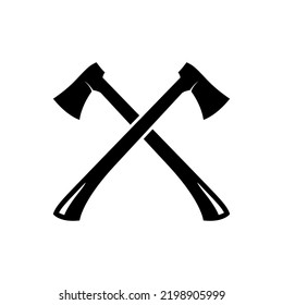 cross logo axe design vector illustration. flat icon.